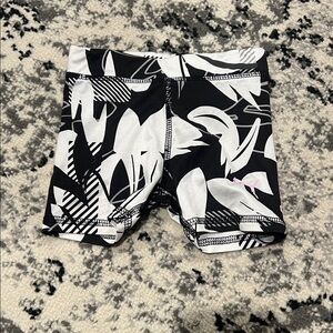 Black and White Patterned Shorts